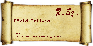 Rövid Szilvia névjegykártya