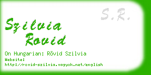 szilvia rovid business card