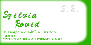 szilvia rovid business card